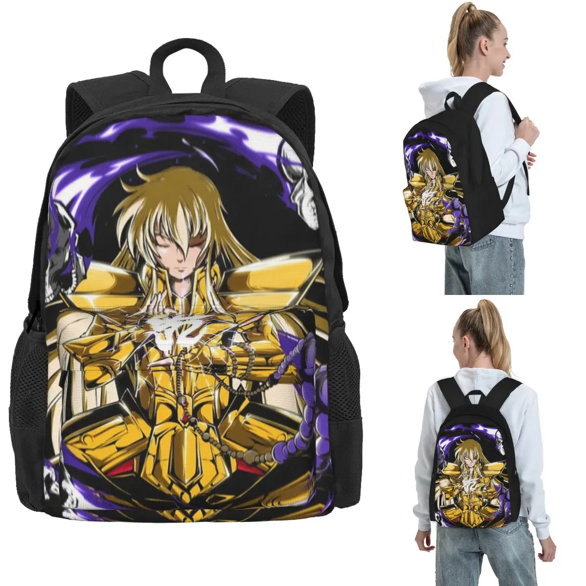 

Рюкзаки Knights Of The Zodiac Saint Seiya, сумка для книг для мальчиков и девочек, детские школьные сумки большой вместимости, рюкзак для ноутбука, сумка на плечо