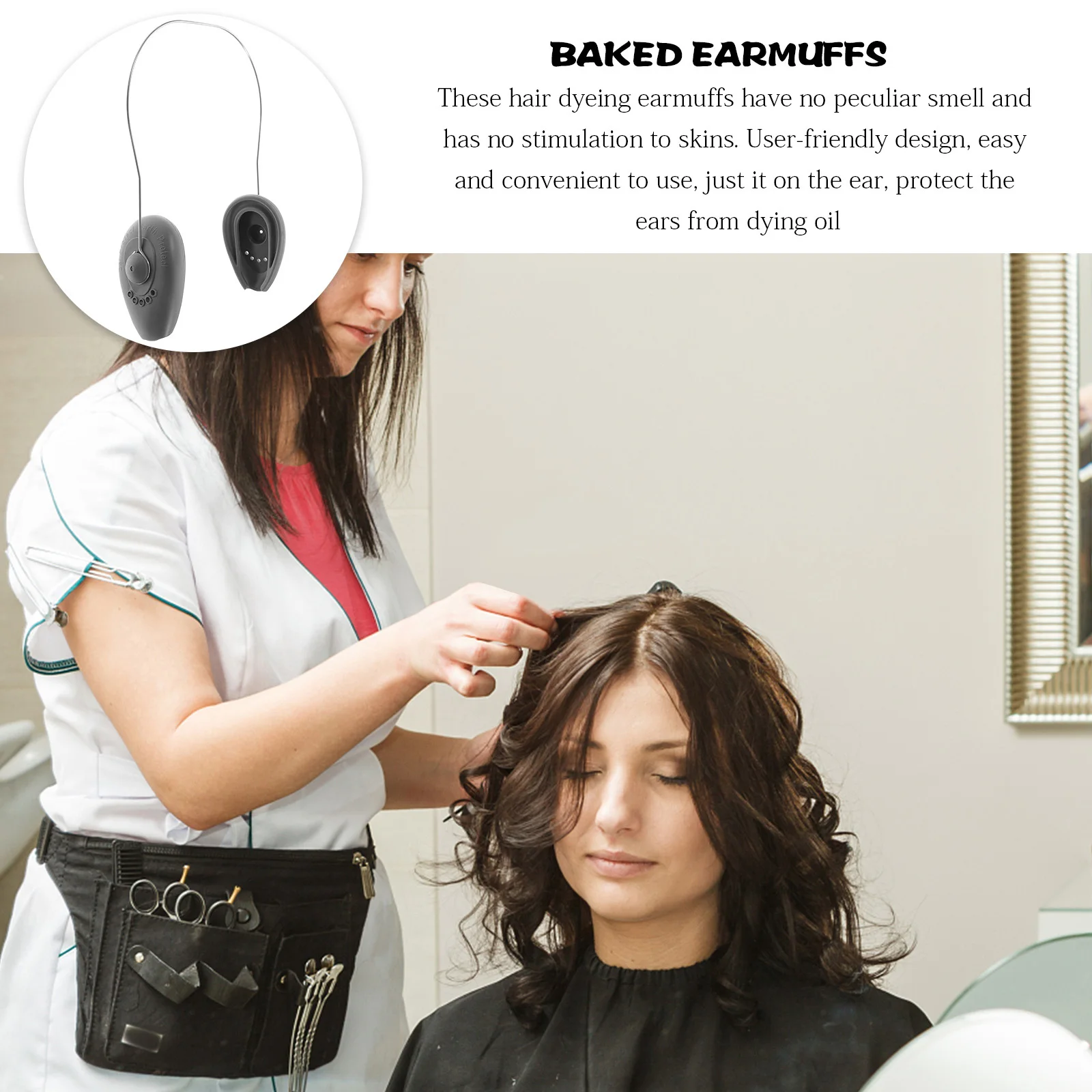 

Silicone Hair Dyeing Earmuffs Ear Cover Lightweight Durable Ear Protector for Hair Coloring Salon Use Heat Protection