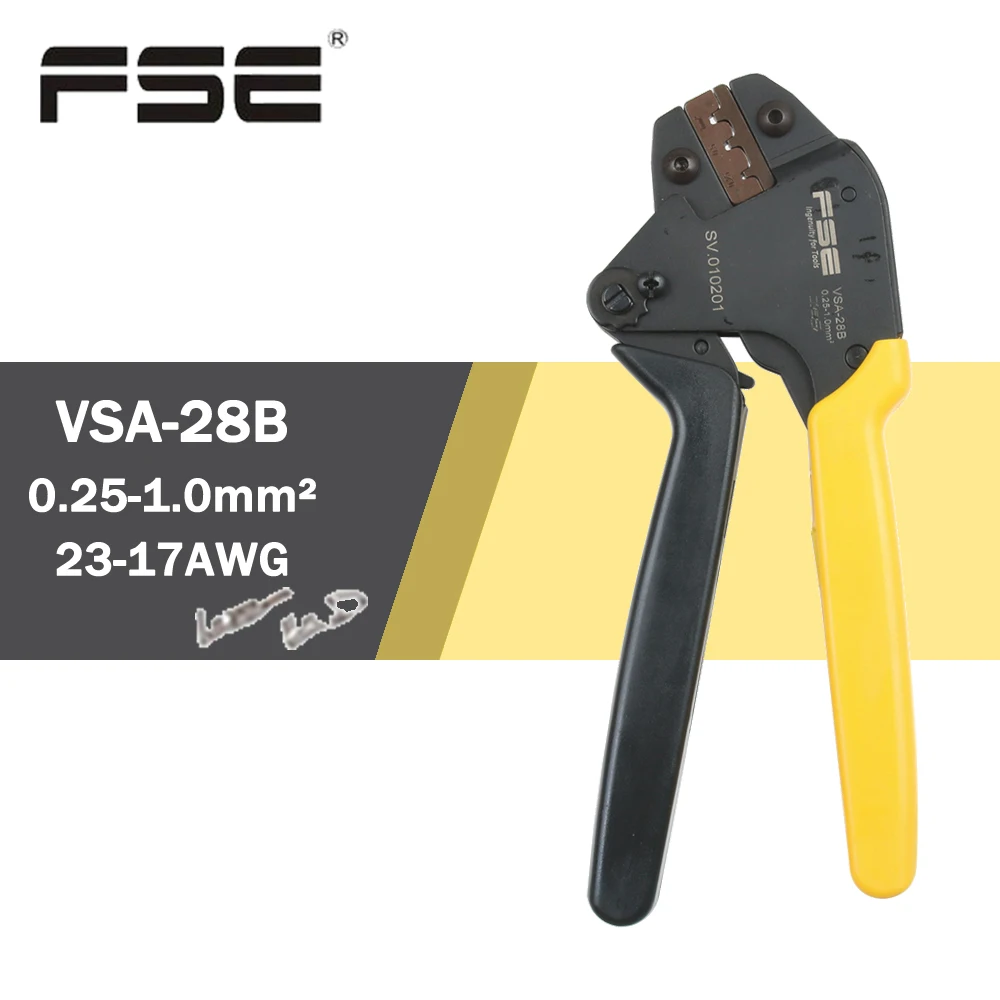 Crimping Pliers Multitool Knife VSA-28B Crimping Pliers Ratchet Type Insert Spring Terminal Crimper 0.25~1mm AWG23-17 Hand Tools