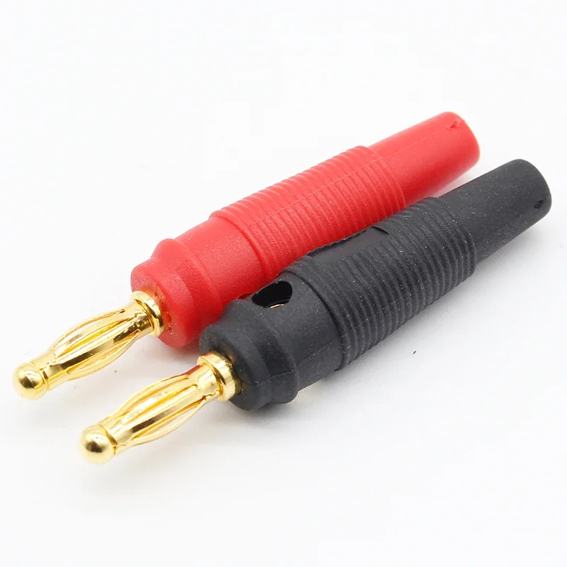 Conectores de cobre puro chapado en oro para altavoz Musical, clavija de Cable, conector Banana, 4mm, nuevo, 4 unidades