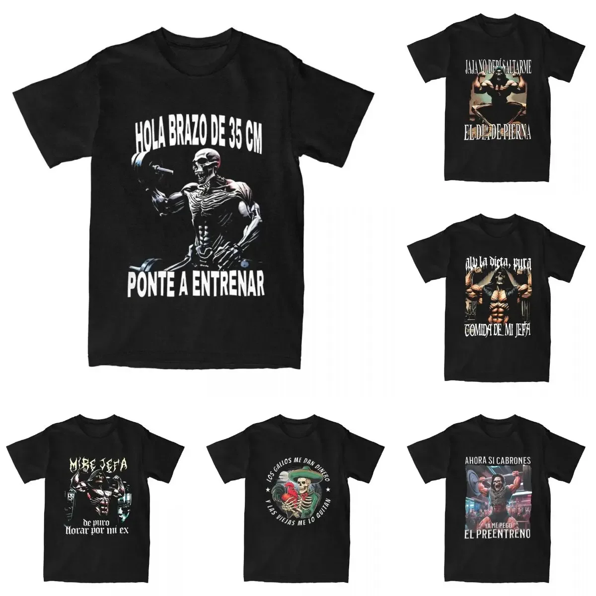 Мужская футболка Calacas Chidas Gym Футболки Harajuku Hola Brazo De 35 Cm Ponte A Entrenar Пляжная футболка Повседневная хлопковая одежда Подарок