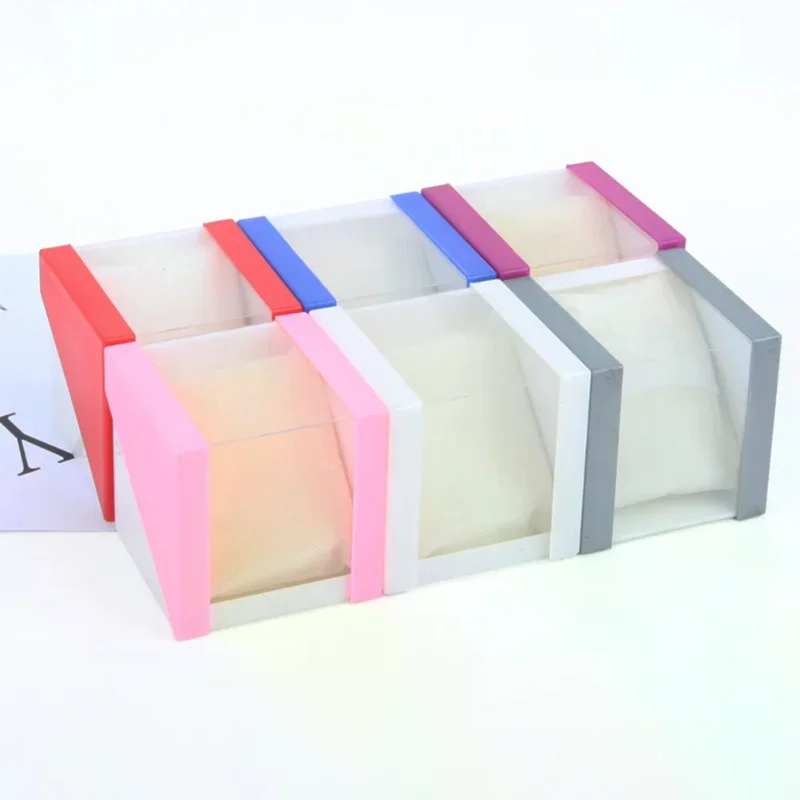 

Plastic 1pc wrist watch box 78*78mm plastic earring display storage holder jewelry case