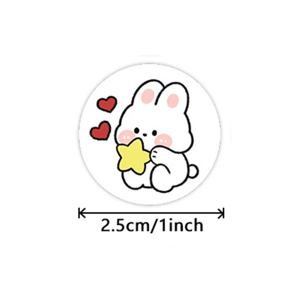 500pcs Children's Cartoon Animal Stickers Round Roll Baby Stickers Kindergarten Inspirational Reward Labels To Students