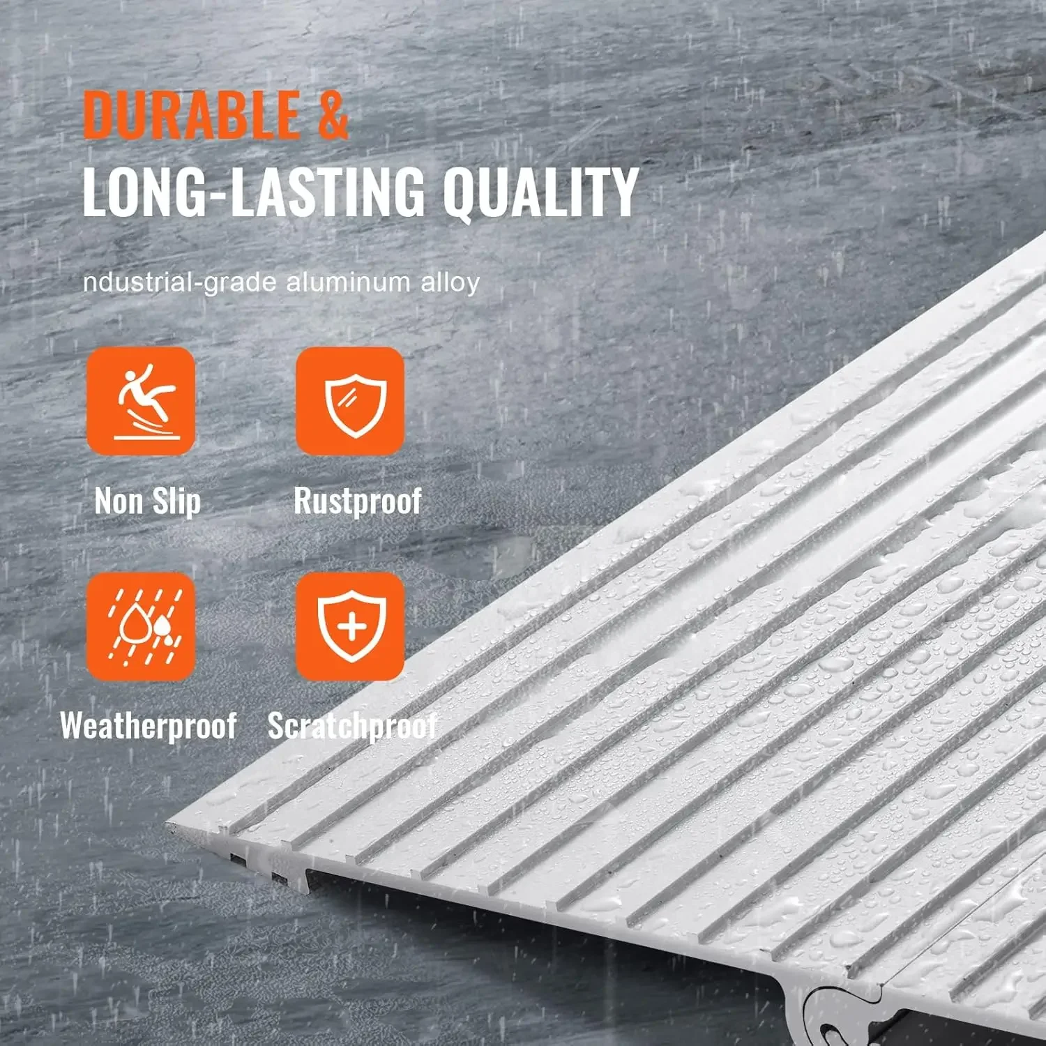 Door Threshold Ramp, 1" Rise Door Ramp for Wheelchairs, Aluminum Threshold Ramp for Doorways Rated 800 lbs Load Capacity