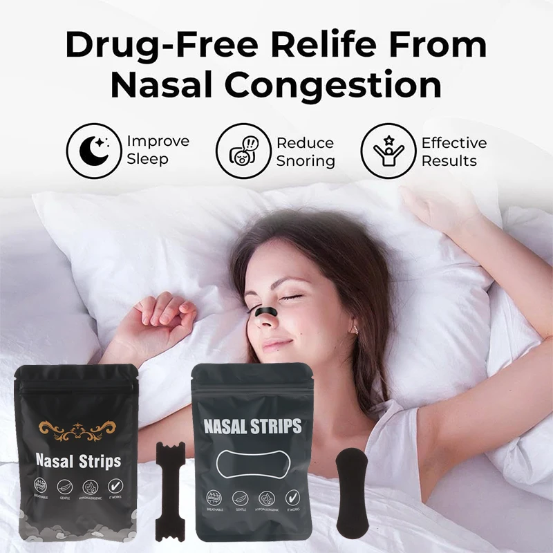 

30/60 Patches Breath Nasal Strips Anti-Snoring Nose Patches Improve Sleeping Health Product Stop Snoring Easier Sleep Aid Device