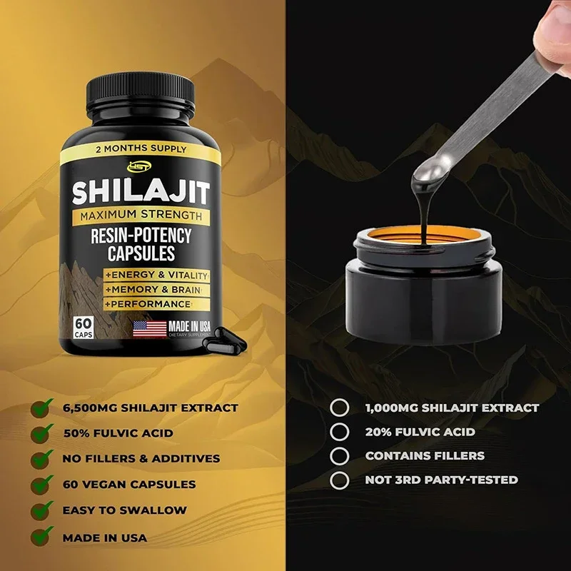 Shilajit Resin in Xilaizhi Capsules Enhances Strength, Energy, Endurance, Enhances Endurance, and Enhances Immunity