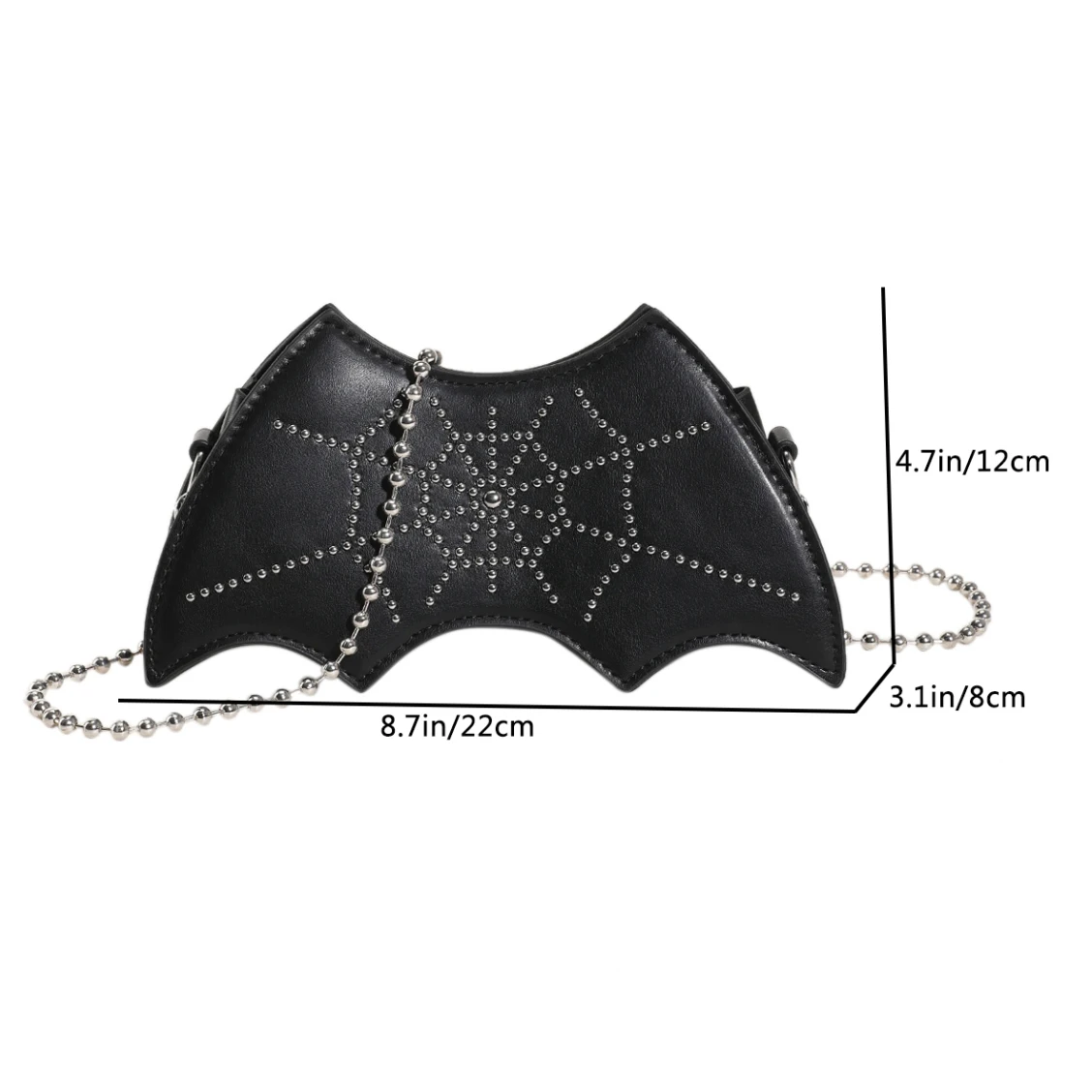 Klinknagel Mini Kleine Crossbody Tas Voor Vrouwen Wilde Vleermuis Vorm Creatieve Tas Meisjes Leuke Handtas En Tas Effen Lederen Messenger Tassen