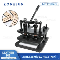 ZONESUN 26x13cm Hand leather cutting machine DIY wallet bag photo paper PVC/EVA sheet mold cutter leather Die cutting tool