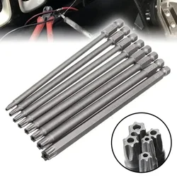 Magnetic Torx Screwdriver 75mm 100mm 150mm Extra Long Security Tamper Proof Star Drill Bit Screw Driver Tips 1/4 Hex Shank