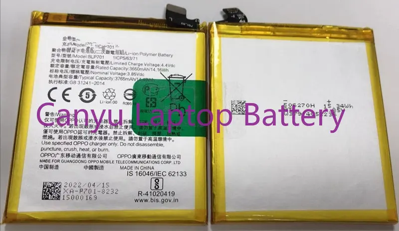 Para año nuevo reno OPPO /Reno /Reno 59 BLP701 3660mAh batería de teléfono