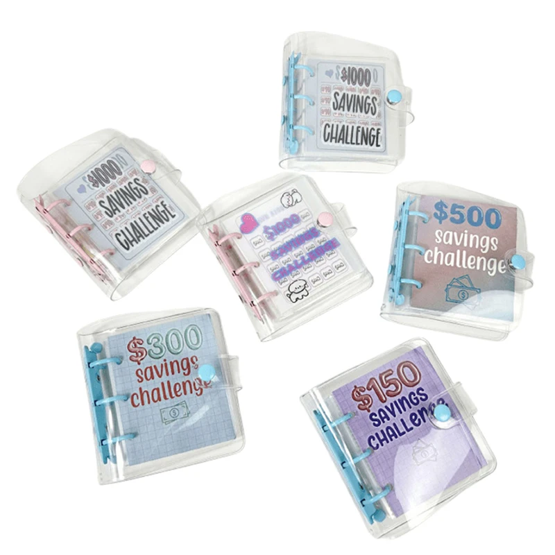 Cartoon Portable Receipt Collection Challenge Money Saving Book Mini PVC Binders