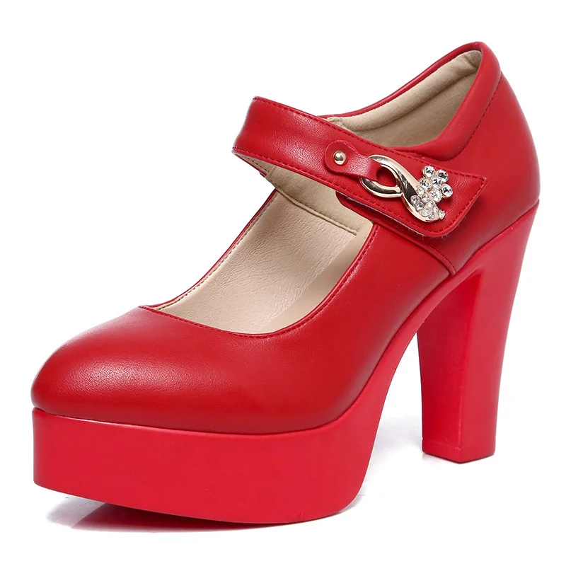 

Женская профессиональная рабочая обувь с острым носком, универсальная обувь на толстом каблуке и высоком каблуке для подиума, водонепроницаемая офисная вечеринка