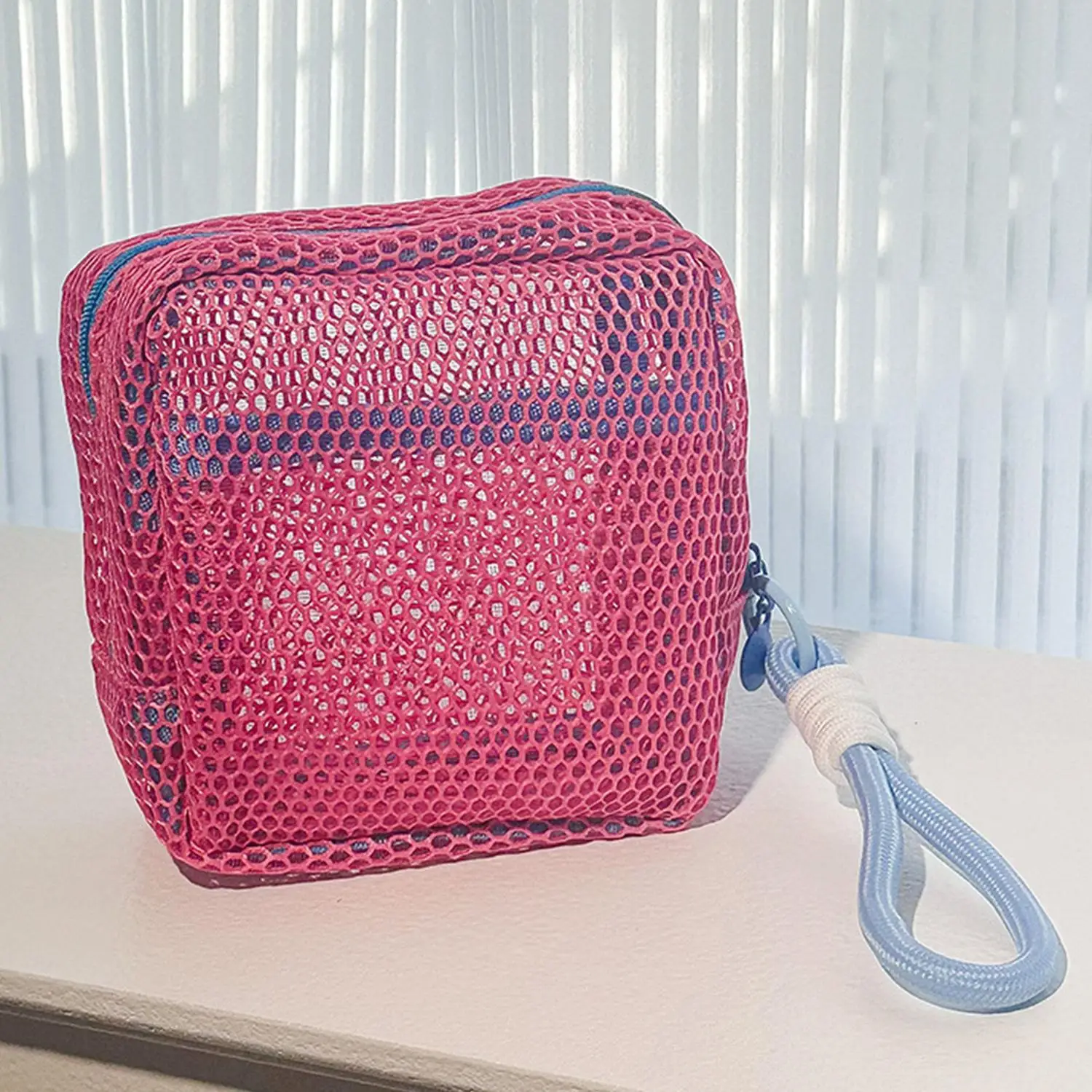 

Portable Mini Zipper Square Mesh Storage Bag Zipper Mesh Cosmetic Bag Small Handbags Mesh Coin Purse Travel Storage Carry Pouch