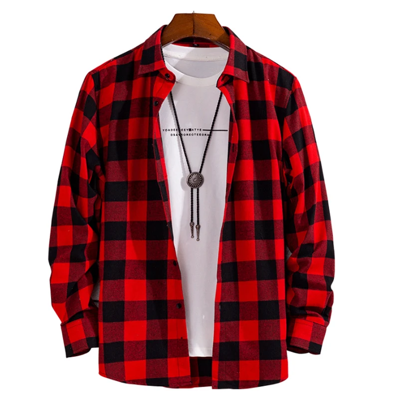 High quality cotton spring and autumn new business casual men\'s long sleeved shirt plaid fashion slim fitting and non ironing