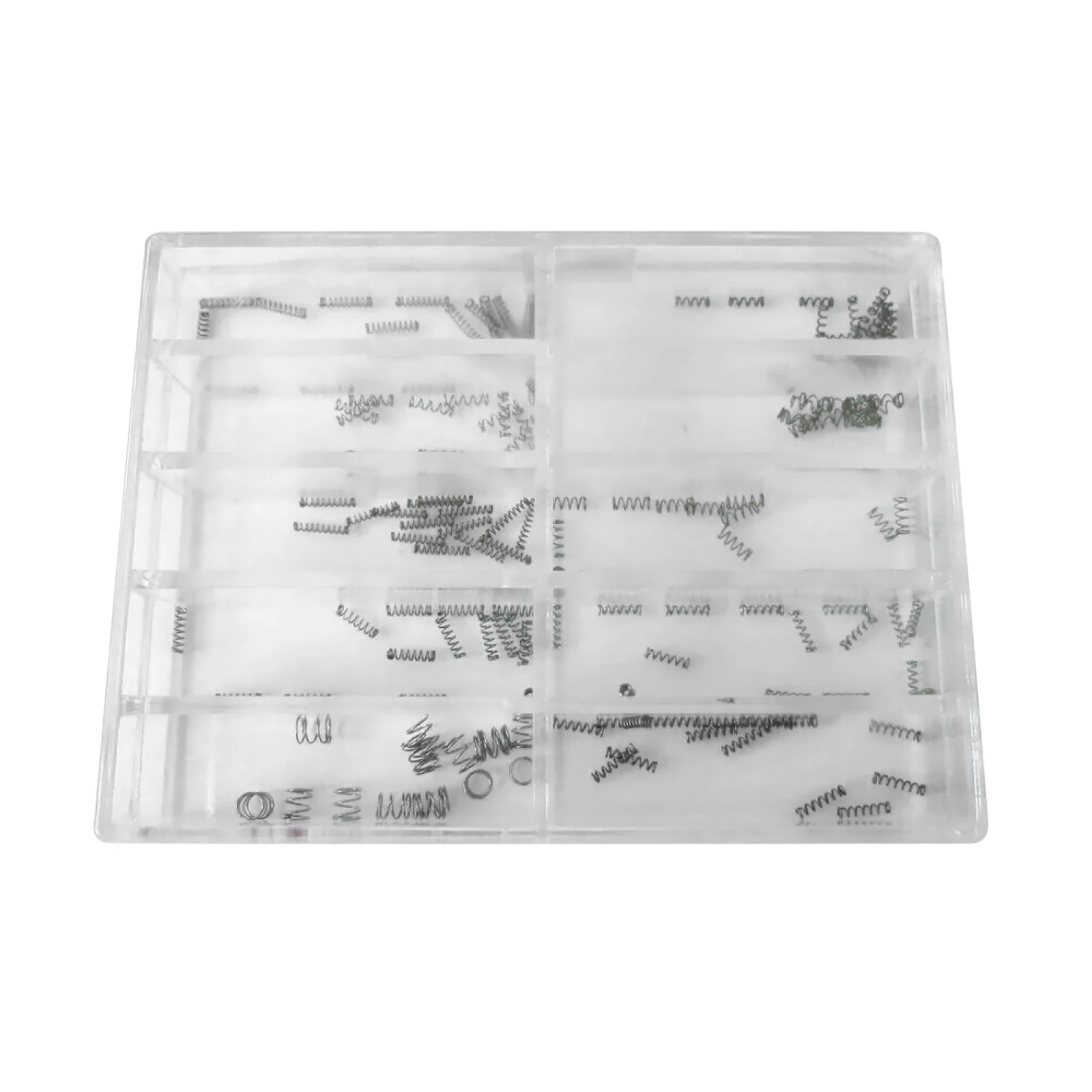 

100 штук металлических пружин для коронок часов, 10 размеров, в ассортименте, в коробке, аксессуары для ремонта часов, инструменты
