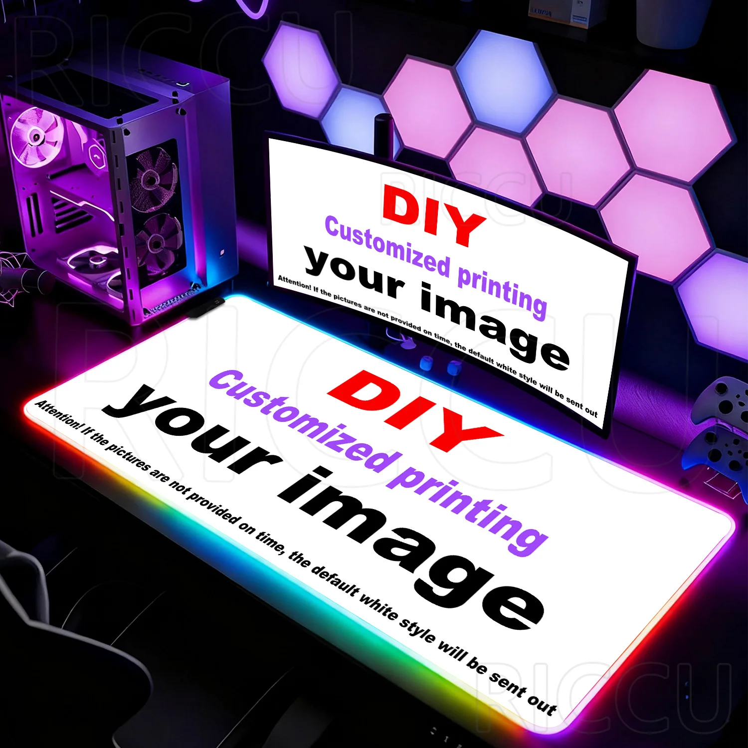 

RGB XXL HD print All sizes DIY Customized Desk mat Customization Based on Your Design Gaming Keyboard Computer LED Mouse pad