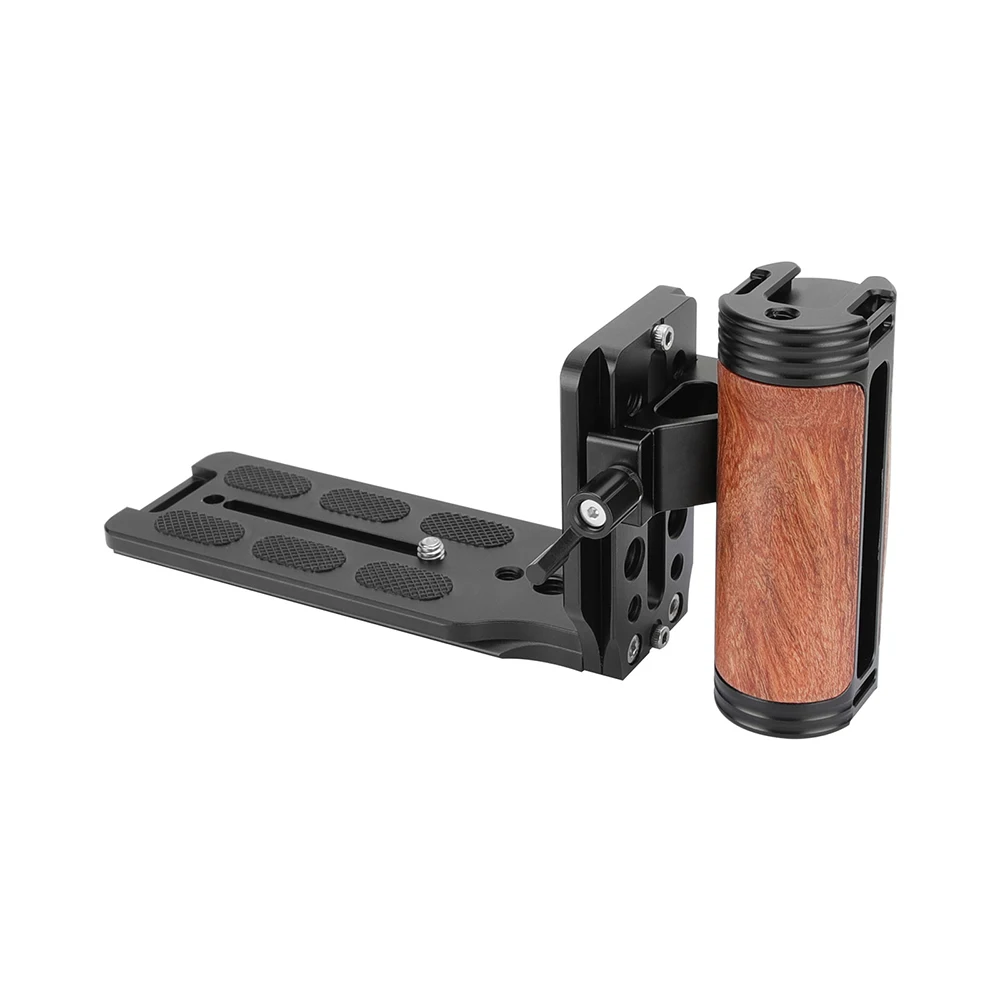 SZRIG ARCA Quick Release L Baseplate With Wooden Handgrip (Either Side) For Canon Nikon Sony DSLR/ Tripod Mount Plate