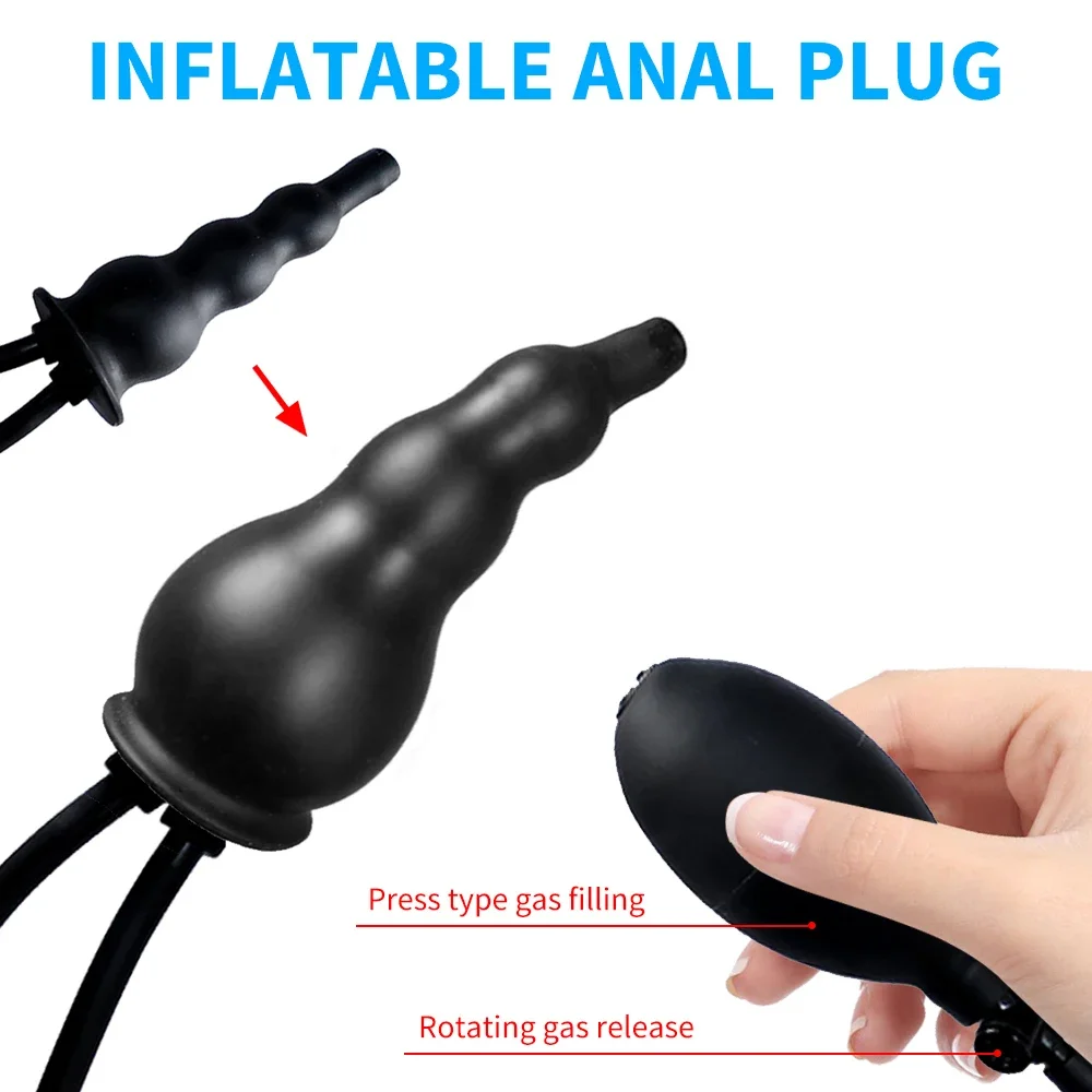 New Inflatable Anal Plug Enema Cleaning Anal Expander Butt Plug For Women Vagina&Anal Colon Cleaner Nozzle Plug Aldult Sex Toys