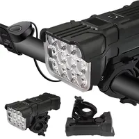 Bicycle Headlights with Horn 12 LED Bicycle Front Flashlight 140dB Loudly Speakers USB Rechargeable Waterproof Bike Lamp Bells