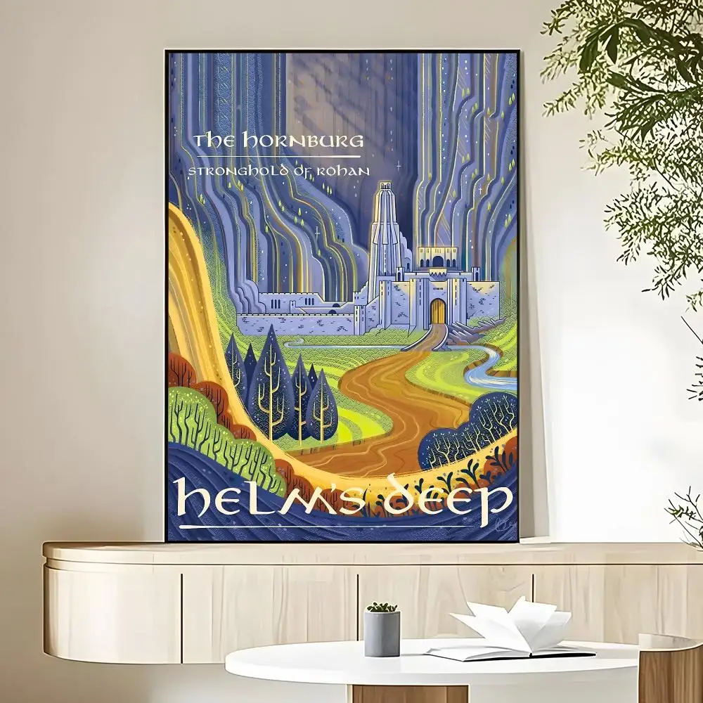 Film Mordor Castle Lord Magic Poster HD Art Sticky Wall Waterproof Home Living Room Bedroom Bar Aesthetic Decoration