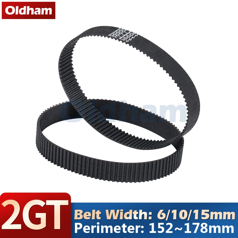 2M 6/10/15mm Belt Width 2GT Timing Belt GT2 Length Perimeter 152-178mm 2M Rubber Closed Loop Timing Synchronous Belt 3D Printer