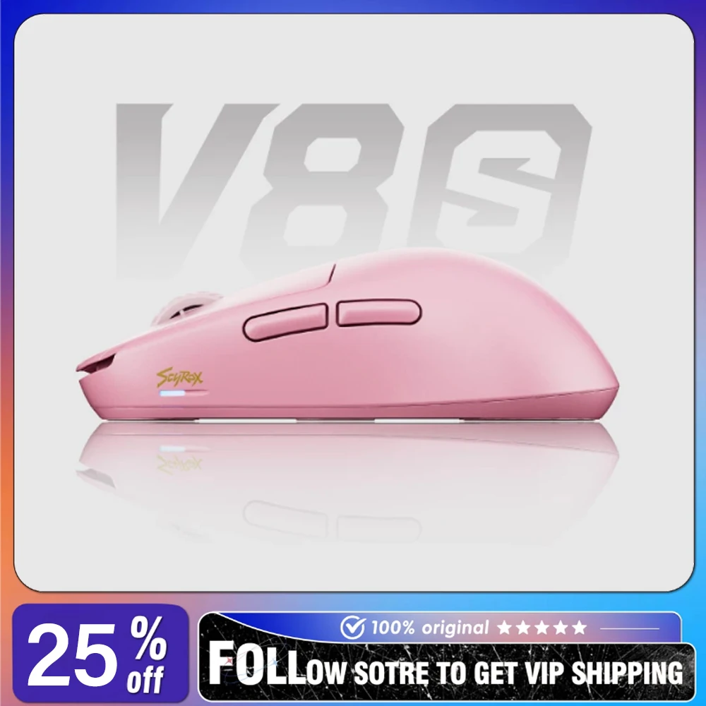 Scyrox V8s/V8 Wireless 8K Mouse Lightweight Design Long Battery Life Kaihua Optical Micro-motion E-sports Gaming Mouse