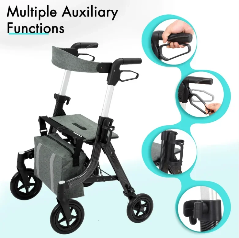 Rollator elektrisch Medical Folding andador plegable para adulto mayor Folding walking aids for the elderly