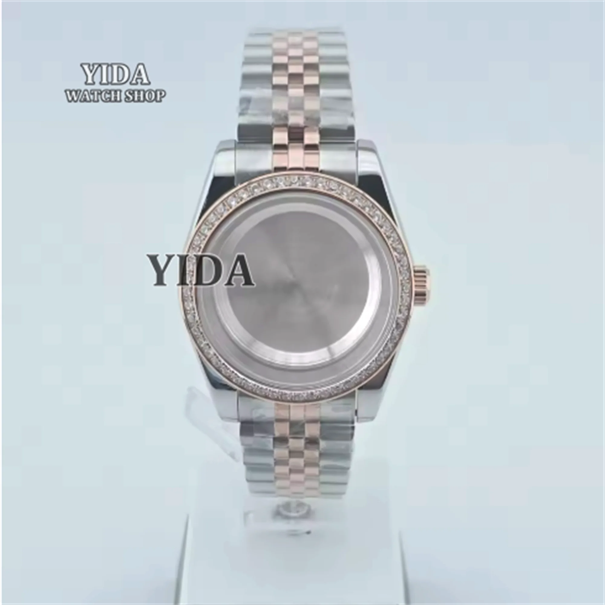 Datejust diamantes caixa de relógio jubileu pulseira 36mm/39mm vidro safira aço inoxidável para nh35 nh36 movimento mod substituições