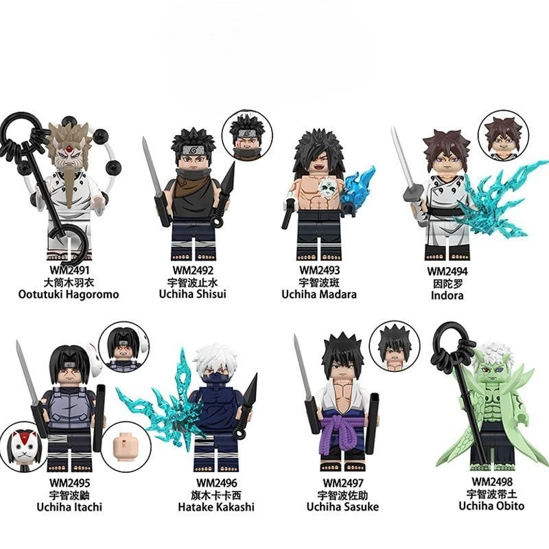 

Мини-фигурки персонажей аниме: Саске, Индора, Учиха, Обито, Итачи, Какаши, Джирайя, Цунаде — игрушки для мальчиков