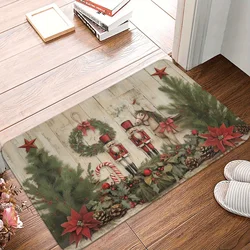 Christmas Nutcracker Tree Entrance doormat home decor Kitchen floor mat Kitchen hallway balcony rugs navidad decorations