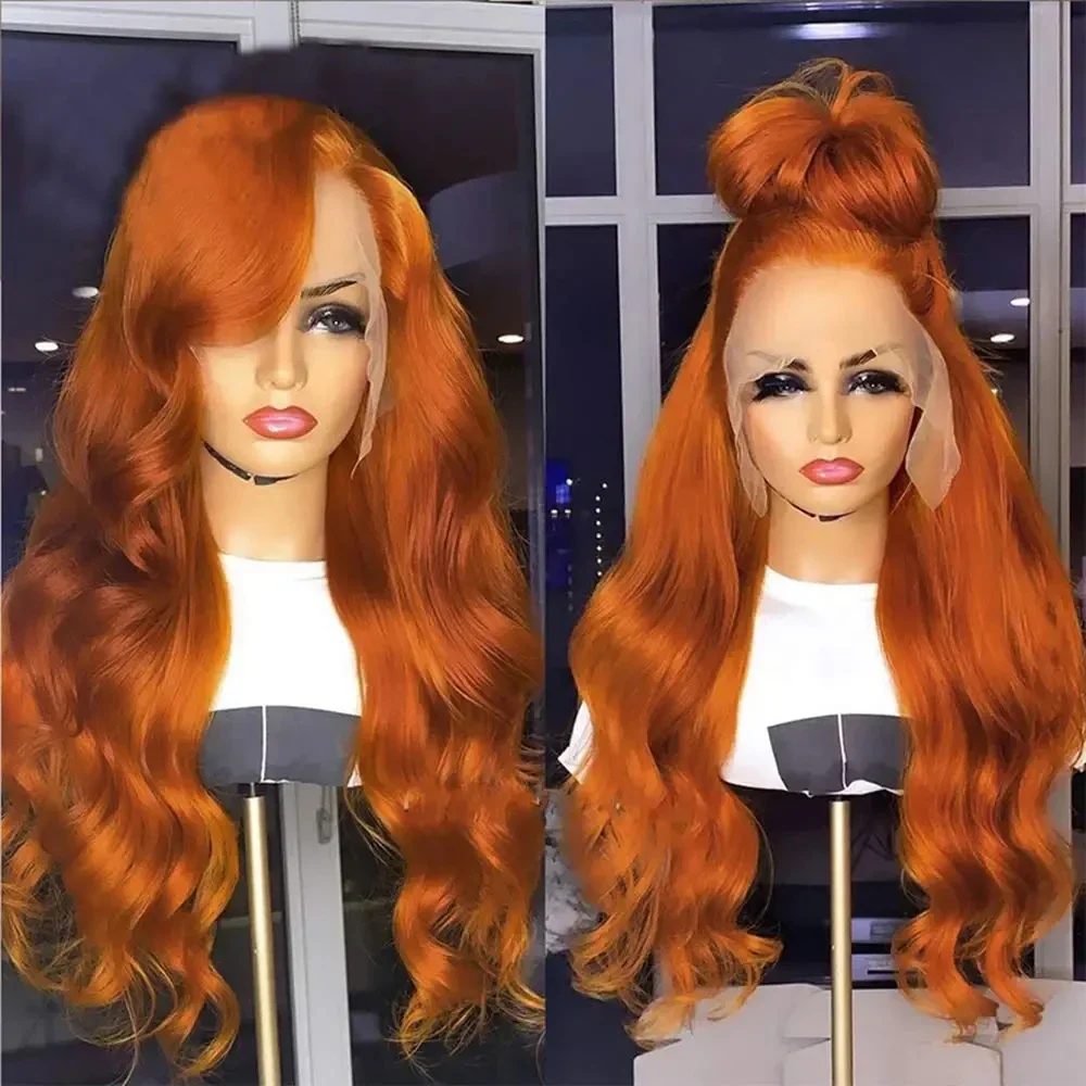 13x6 Hd Body Wave Lace Frontal Wigs Human Hair 100% 350 Ginger Orange Brazilian 13X6 Human Hair 13X4 Lace Front Human Hair Wig