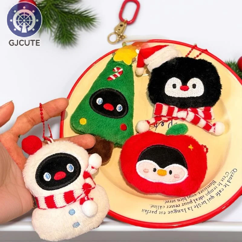 1Pcs Cute Plush Christmas Doll Pendant Keychain Kawaii Stuffed Snowman Doll Toys Backpack Hangings Decoration Accessories Gifts