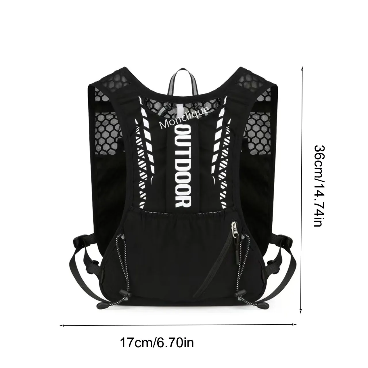 Biking Running Storage Vest Backpack Lightweight Running Vest Reflective Hydration Water Chest Pack Phone Storage Pocket