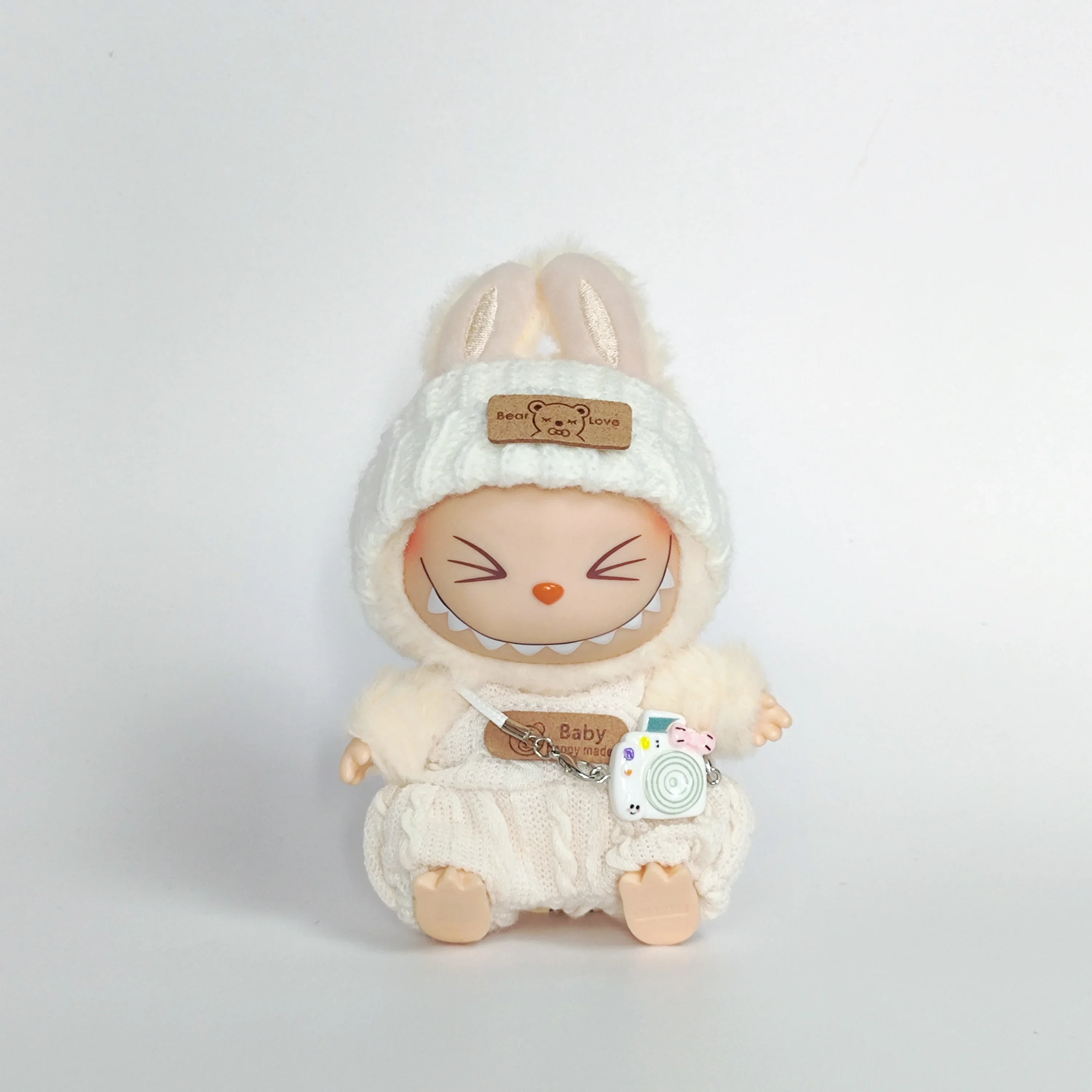 For 15-17cm Clothes for Labubu Keychain - Labubu Sit-Sit Party Doll Clothes (Overalls Two-Piece Set)