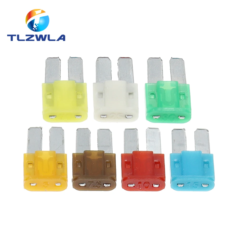 10PCS 5A 7.5A 10A 15A 20A 25A 30A AMP Micro 2 Long Leg Fuse 9mmx15.5mm Mini M2 Long Foot Automobile Fuse Insert