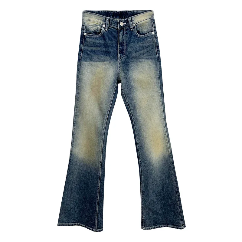 Micro calças retrô lavadas para mulheres, jeans casual slim, versão coreana, personalidade interna, início do outono, 2023
