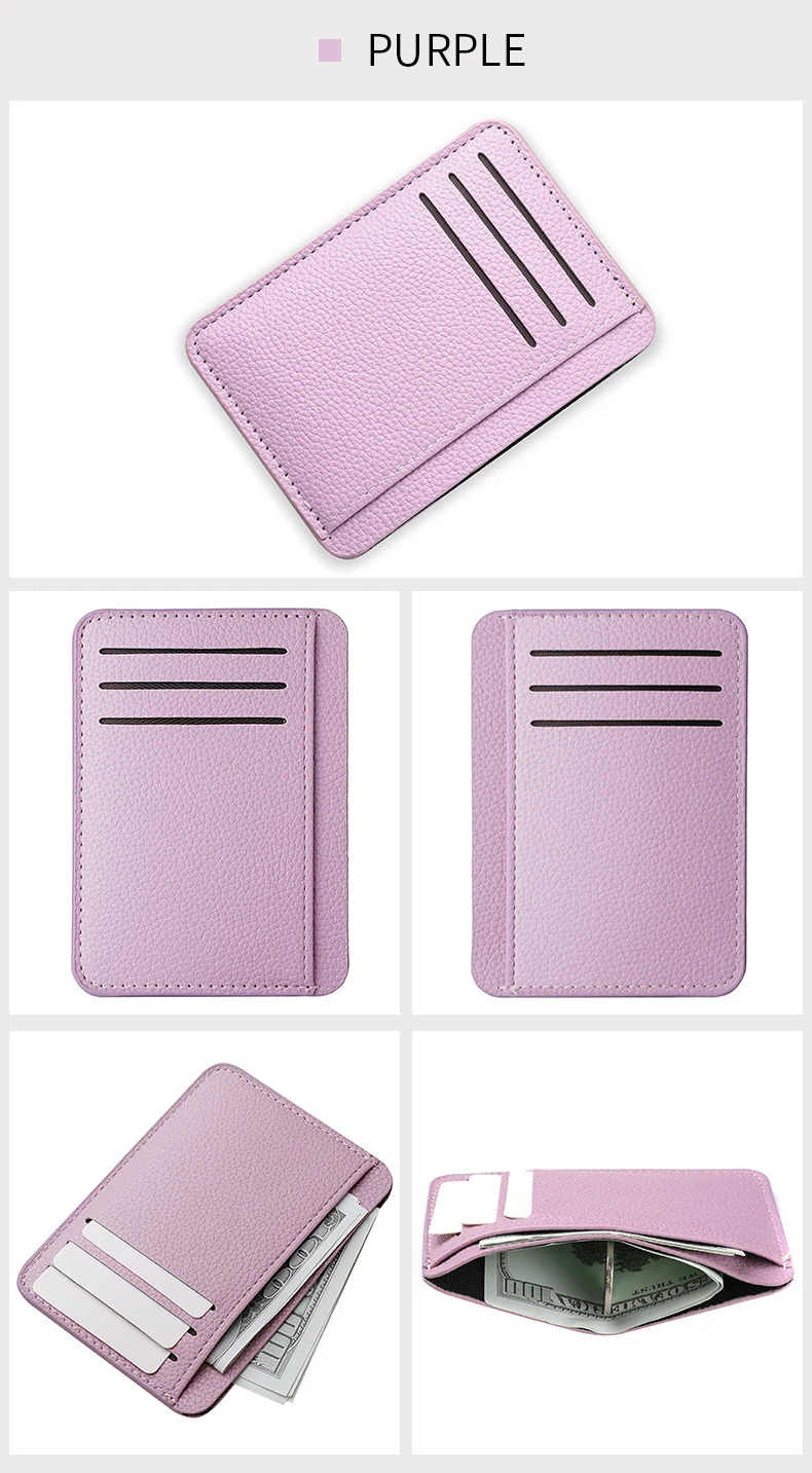 1 stücke frauen Kurze Ultra Dünne Mini Mode Bank Karte Kreditkarte Halter Brieftasche Einfache PU Leder Karte Halter – Detail 9