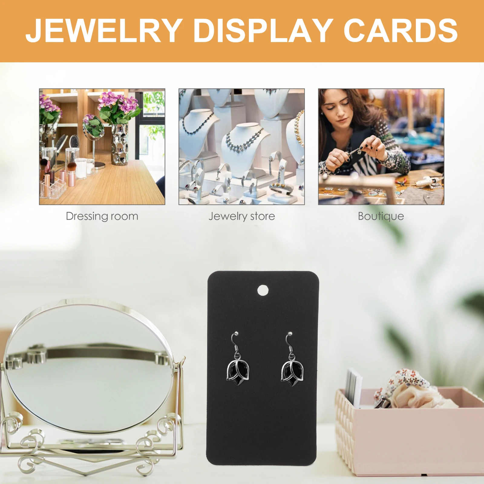 

Earring Cards Ear Stud Display Holders Jewelry Packaging Kraft Paper OPP Bags Graphics for Small Businesses Home Storage
