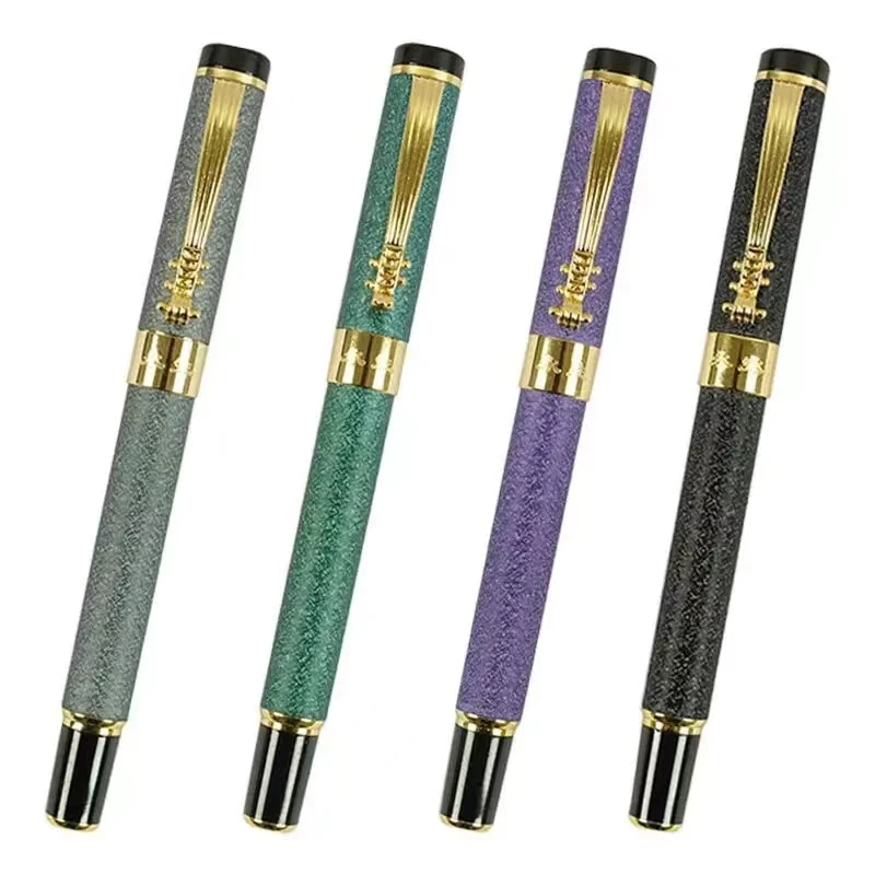 

Fashion Design Brand Dragon Head Crystal Metal Ink Fountain Pen Office Business Men Writing Pen Buy 2 Send Gift