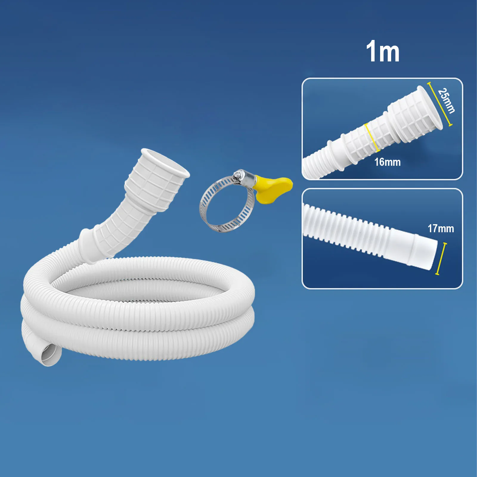 1/1.5/2/3m Drainage Hose Washing Machine Water Pipe Hose Faucet Pipe Air Conditioning Drain Pipe Household Replacement Supplies