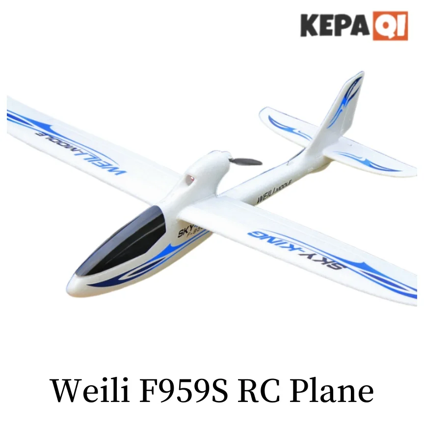 Weili-F959s Planador de alta velocidade push-back de três canais, giroscópio de seis eixos, avião de controle remoto, brinquedo modelo RC