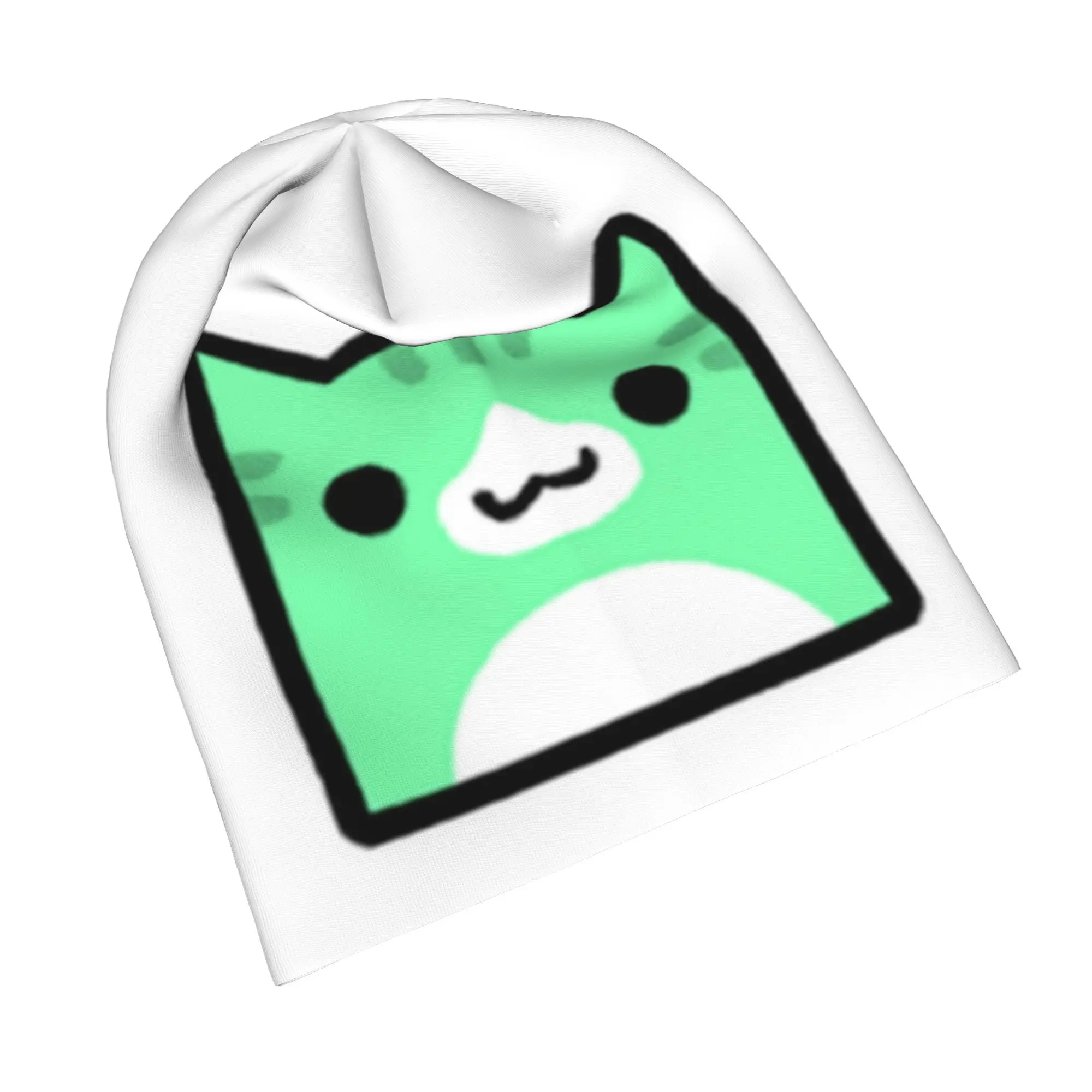 Geometry Dash Icon Cat Bonnet Hat Hip Hop Street Skullies Beanies Hat Geometry Dash for Men Women Warm Head Wrap Caps