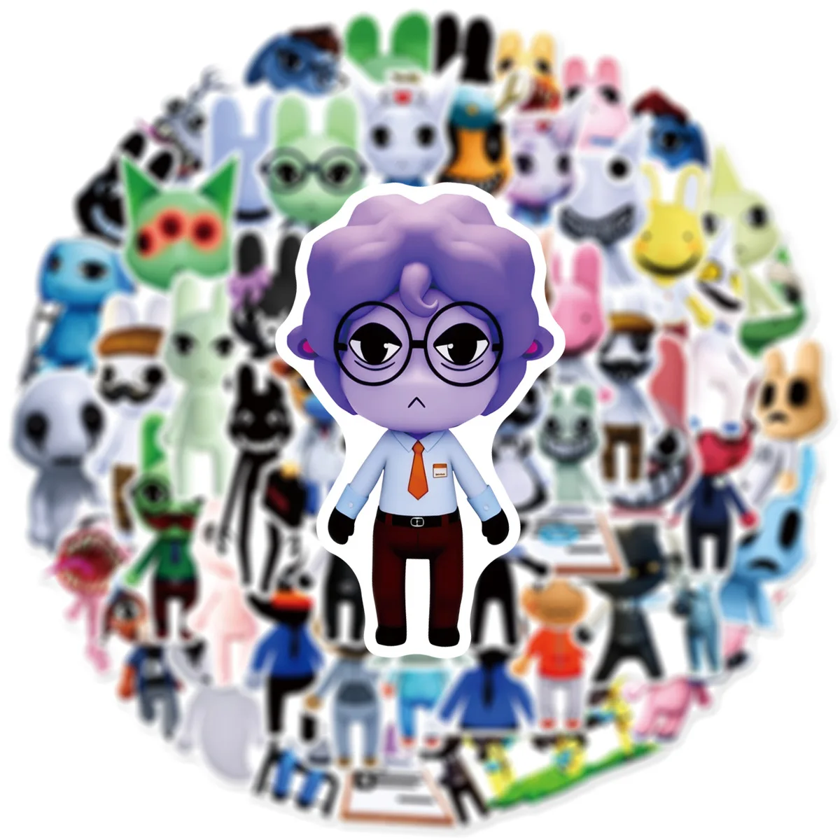 Hot 50PCS Horror Game Animal Hospital DIY Horror Sticker Toy Bag Mobile Phone Scrapbooks Waterproof Stickers Halloween Gift view 4