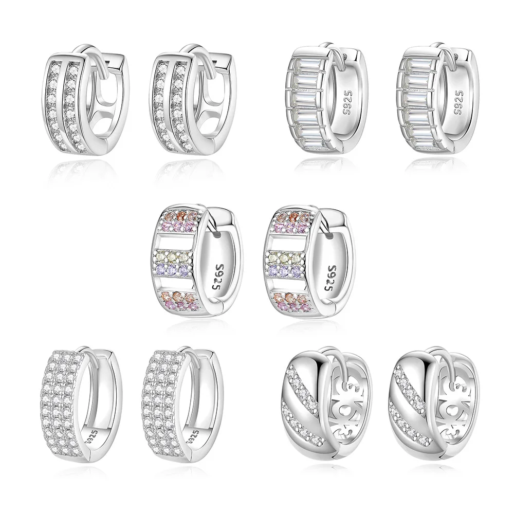 

Dawn's Jewel S925 Sterling Silver Earrings with Zircon Inlay Fashionable Luxury for Women Easy Match Casual Style