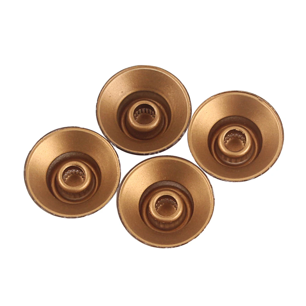 

4pcs Golden Control Knobs Volume Tone Cap Electric Parts Replacement Durable Plastic Easy Install Gd28 Compatible Style