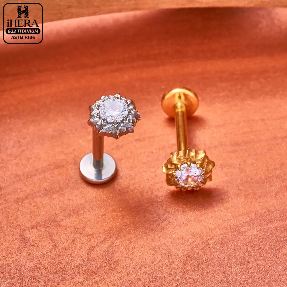 ASTM F136 Titan Piratenschädel Flachrück-Ohrpiercing Funkelnder CZ Seestern Halbmond Schlange Engel Labret Helix Tragus Schmuck – Detail 33