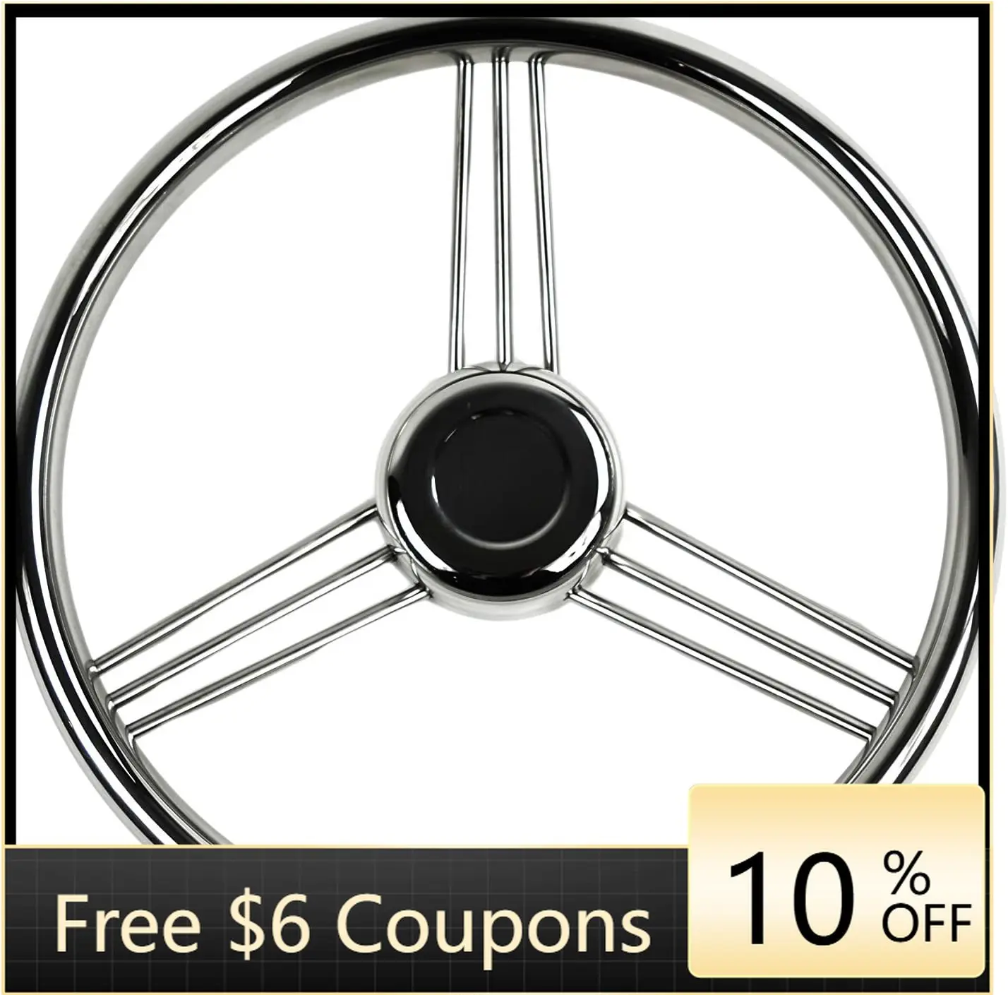 

STLF marine wheel 316 Stainless-Steel Wheel 15 Degree Dish 9 Spokes 13-1/2 Inches