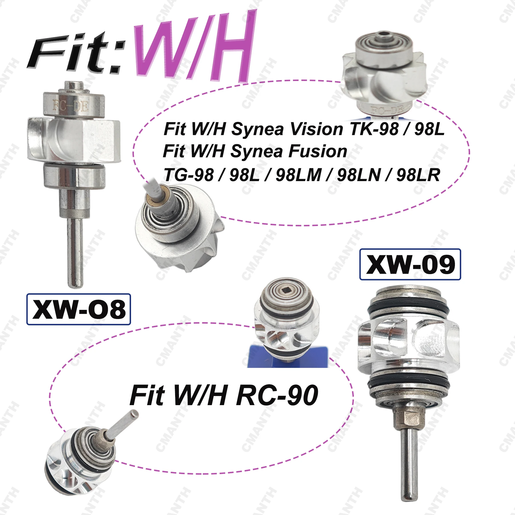 

Подходит для WH Synea Vision TK-98L RC 90, картридж для стоматологических наконечников, воздушный ротор, высокоскоростные аксессуары для наконечников