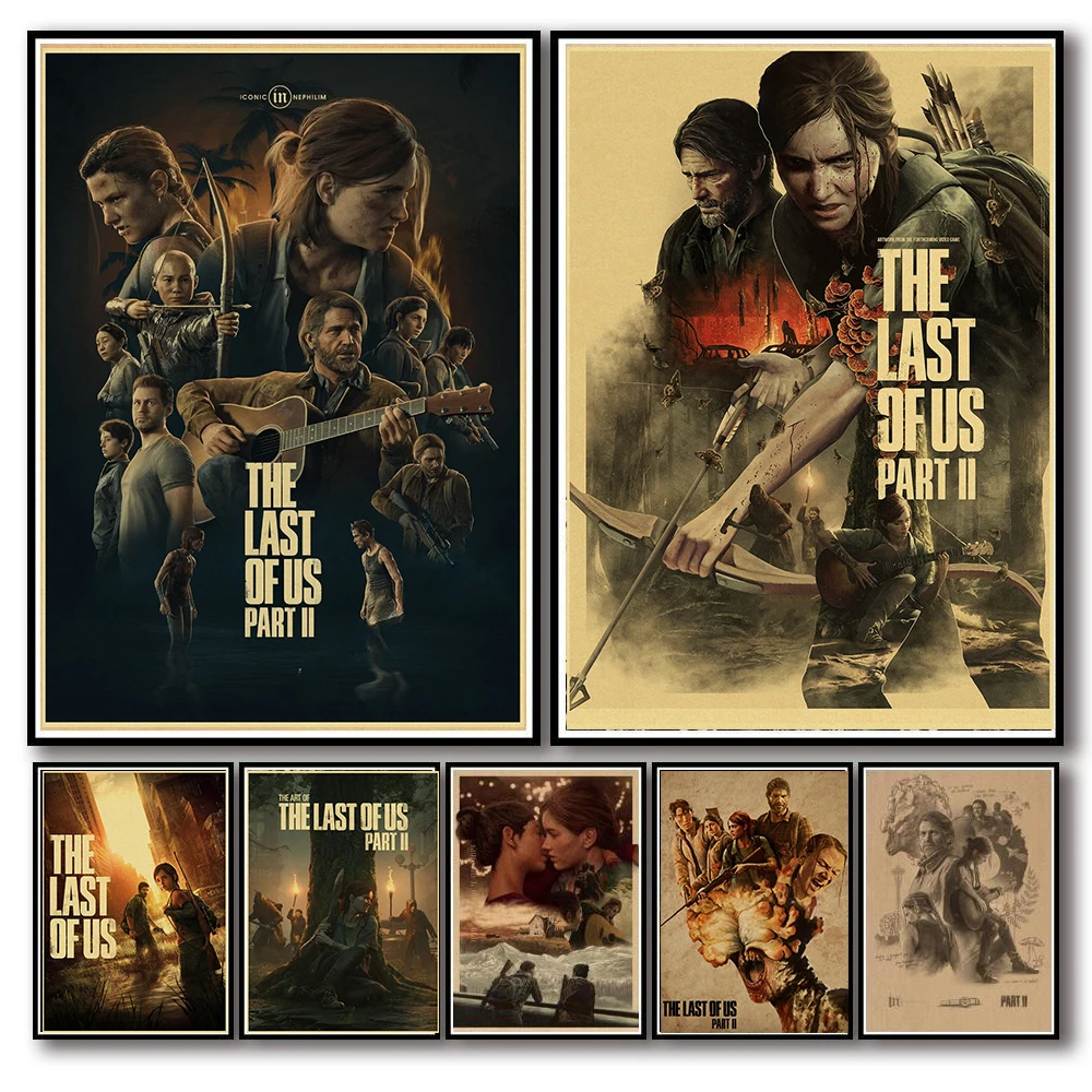 2023 Vintage The last of us poster Ellie Abby Part 2 Movie Game Canvas Art Wall Mural Esports Gaming Room Decor Home Decoration