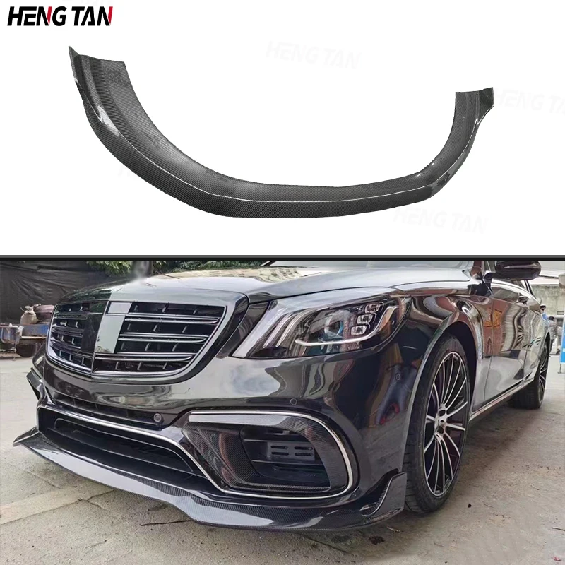 

For Mercedes Benz S Class W222 S63 S65 Car Front Bumper Splitter Front Lip Chin Spoiler Diffuser Carbon Fiber Parts Body kit